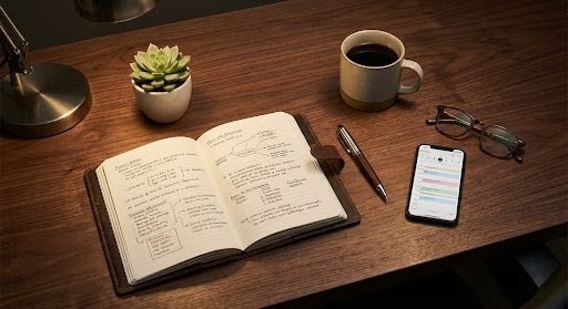 知的なデスク周りのイメージ